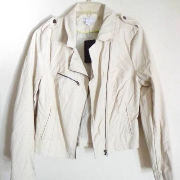 Cotton On Faux Leather Saria Biker Jacket In Gardenia - Picture 2 of 4